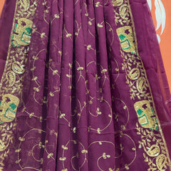 DARBARI GEORGETTE LEHERIYA SAREE