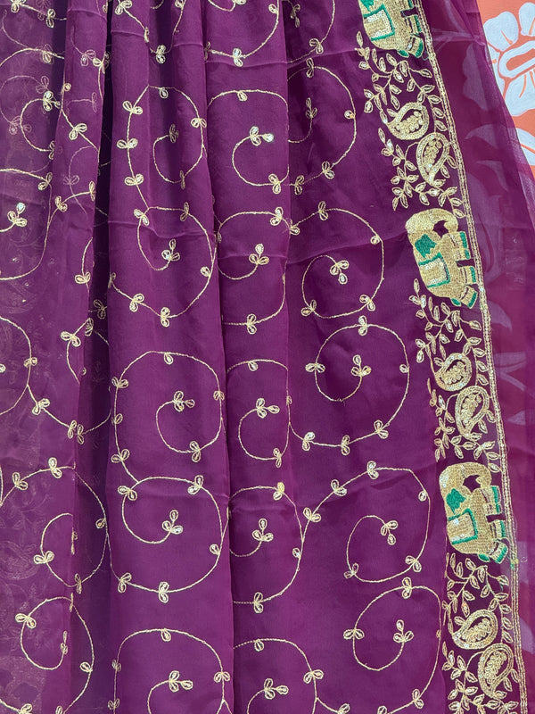 DARBARI GEORGETTE LEHERIYA SAREE