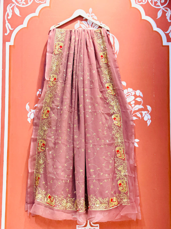 DARBARI GEORGETTE LEHERIYA SAREE