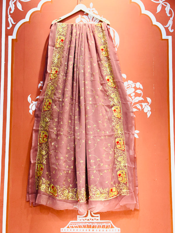 DARBARI GEORGETTE LEHERIYA SAREE