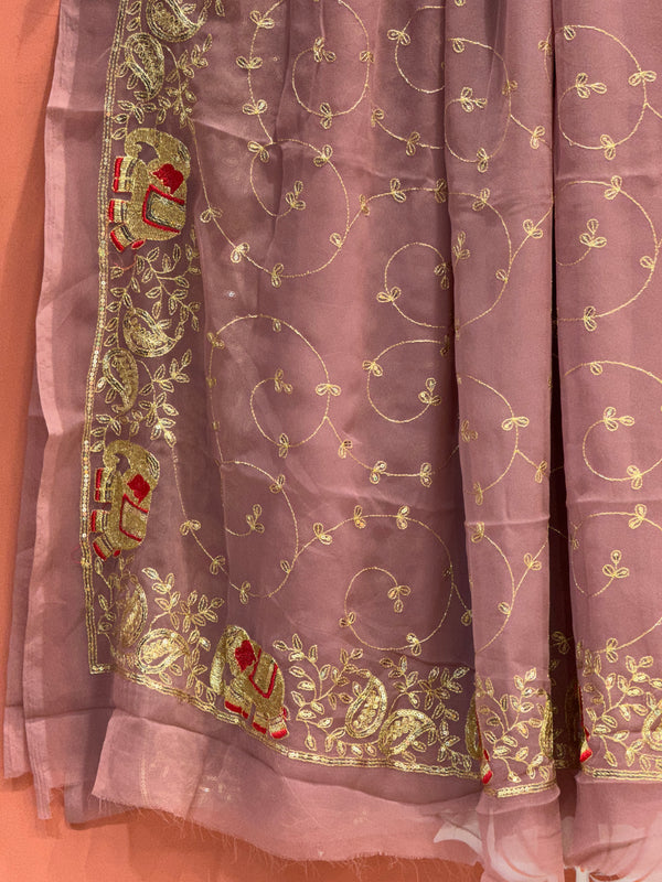 DARBARI GEORGETTE LEHERIYA SAREE