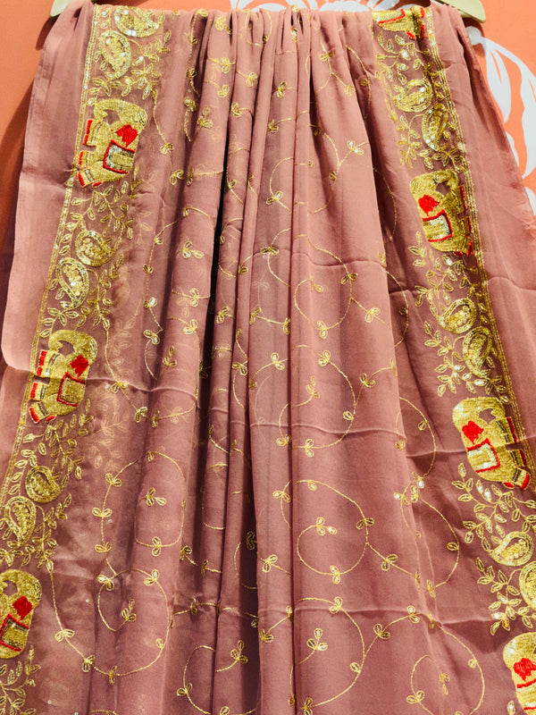 DARBARI GEORGETTE LEHERIYA SAREE