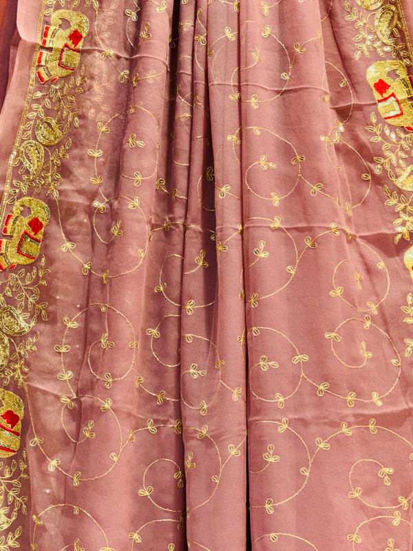 DARBARI GEORGETTE LEHERIYA SAREE
