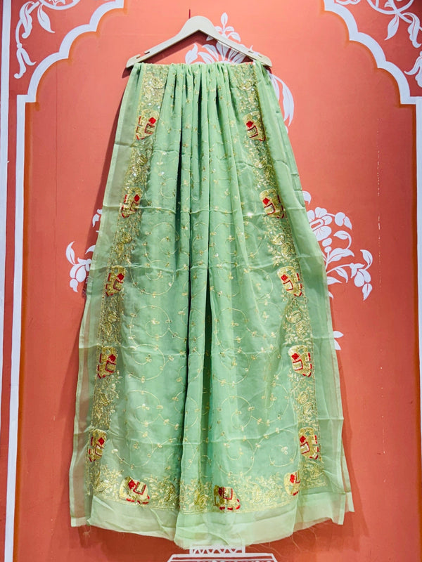 DARBARI GEORGETTE LEHERIYA SAREE