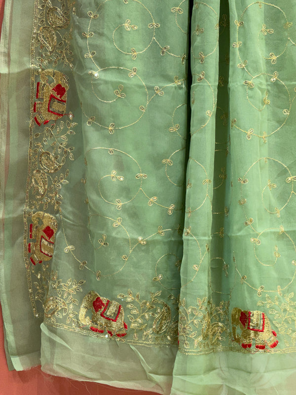 DARBARI GEORGETTE LEHERIYA SAREE