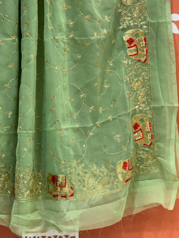 DARBARI GEORGETTE LEHERIYA SAREE