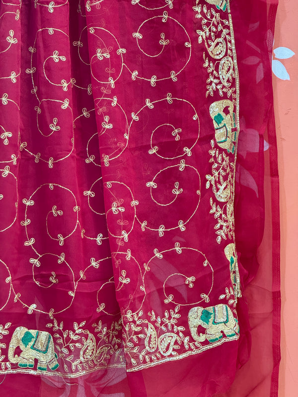 DARBARI GEORGETTE LEHERIYA SAREE