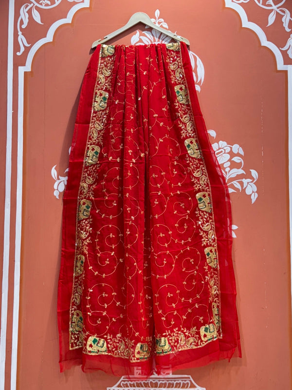 DARBARI GEORGETTE LEHERIYA SAREE
