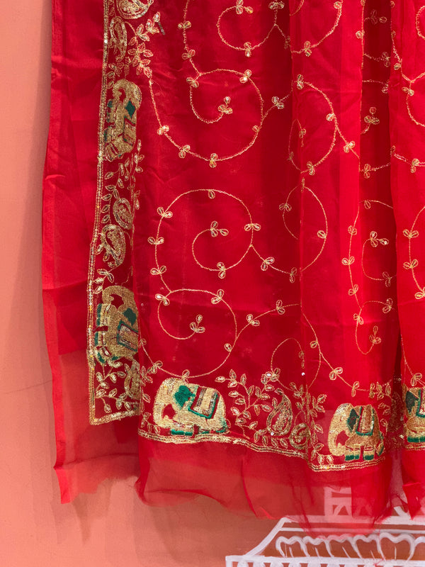 DARBARI GEORGETTE LEHERIYA SAREE