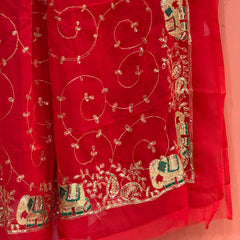 DARBARI GEORGETTE LEHERIYA SAREE