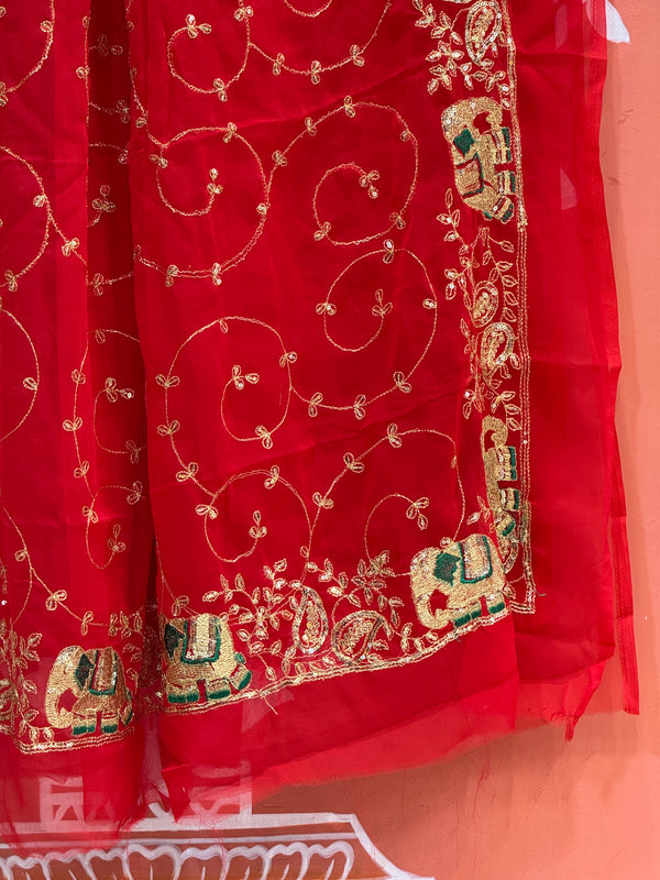DARBARI GEORGETTE LEHERIYA SAREE
