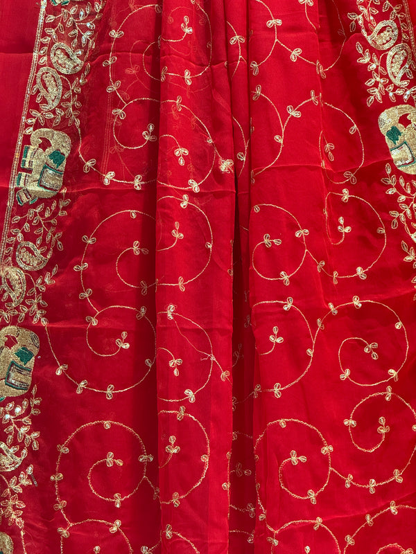 DARBARI GEORGETTE LEHERIYA SAREE
