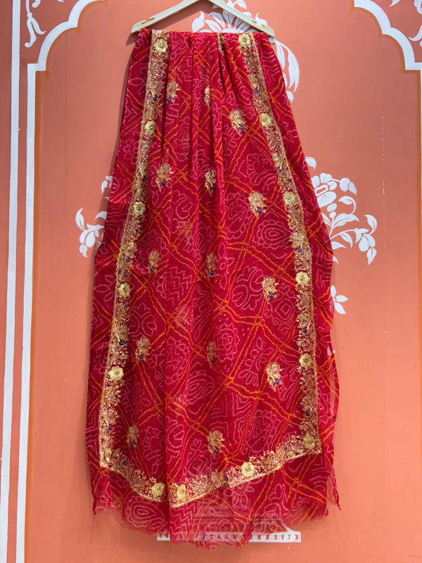 DARBARI GEORGETTE LEHERIYA SAREE