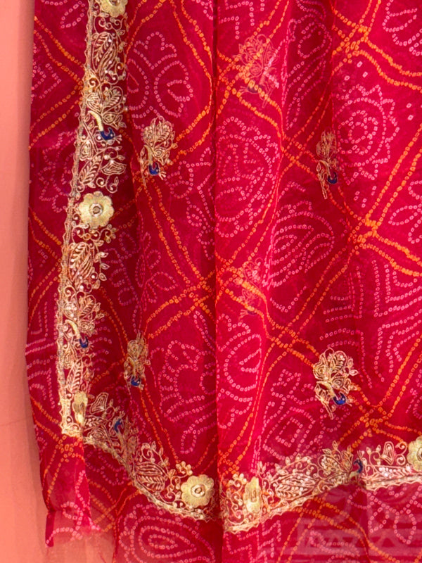 DARBARI GEORGETTE LEHERIYA SAREE
