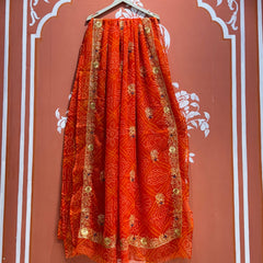 DARBARI GEORGETTE LEHERIYA SAREE