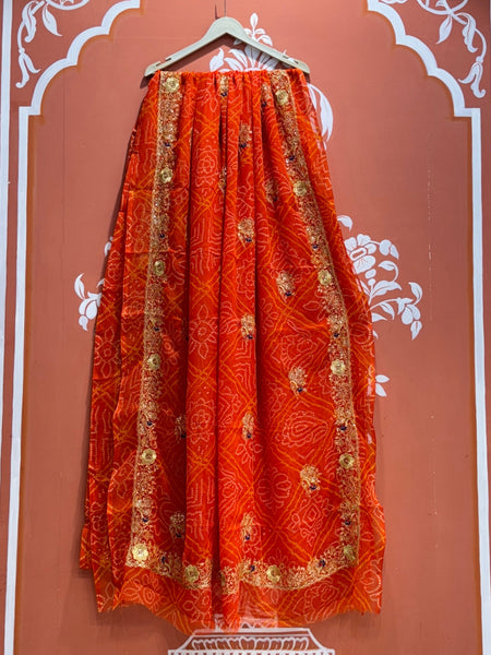 DARBARI GEORGETTE LEHERIYA SAREE
