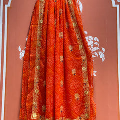 DARBARI GEORGETTE LEHERIYA SAREE