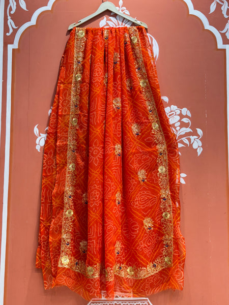 DARBARI GEORGETTE LEHERIYA SAREE