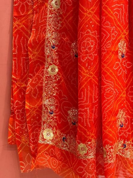 DARBARI GEORGETTE LEHERIYA SAREE