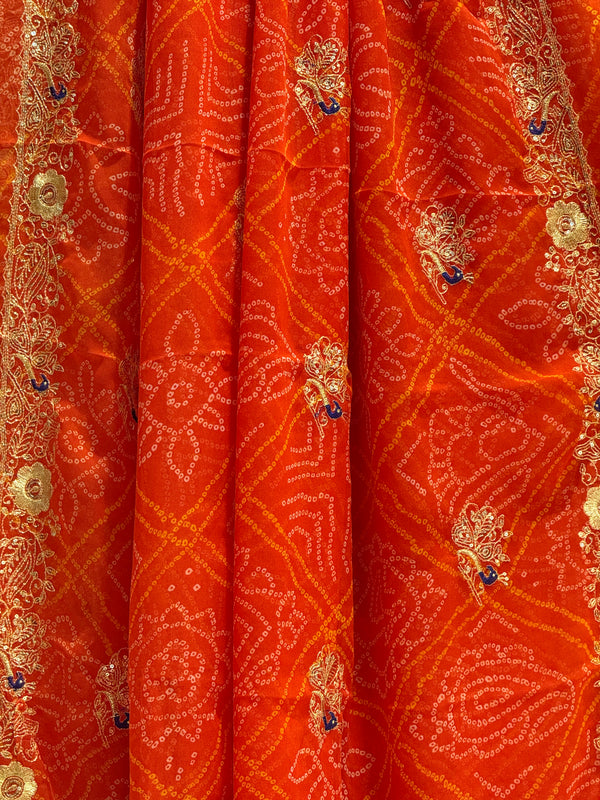 DARBARI GEORGETTE LEHERIYA SAREE