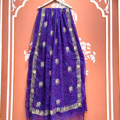 DARBARI GEORGETTE LEHERIYA SAREE