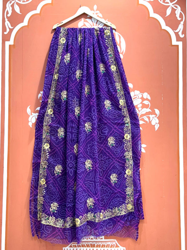 DARBARI GEORGETTE LEHERIYA SAREE