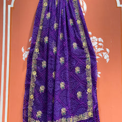 DARBARI GEORGETTE LEHERIYA SAREE