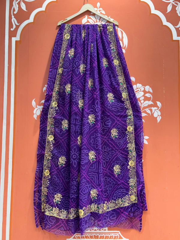 DARBARI GEORGETTE LEHERIYA SAREE