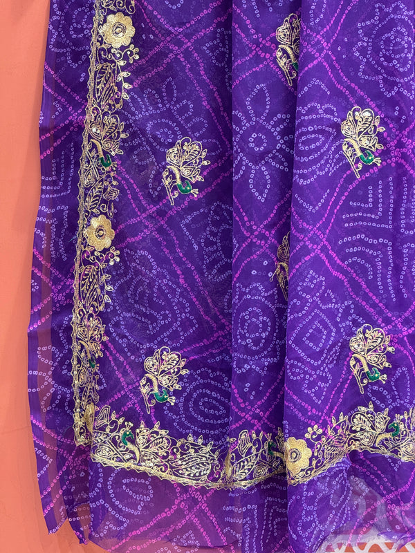 DARBARI GEORGETTE LEHERIYA SAREE