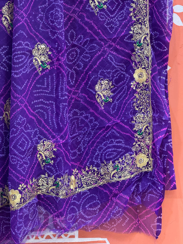 DARBARI GEORGETTE LEHERIYA SAREE