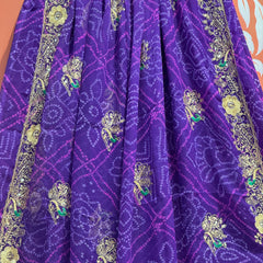 DARBARI GEORGETTE LEHERIYA SAREE