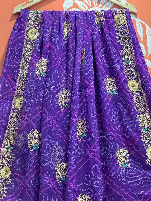 DARBARI GEORGETTE LEHERIYA SAREE
