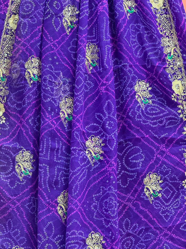 DARBARI GEORGETTE LEHERIYA SAREE