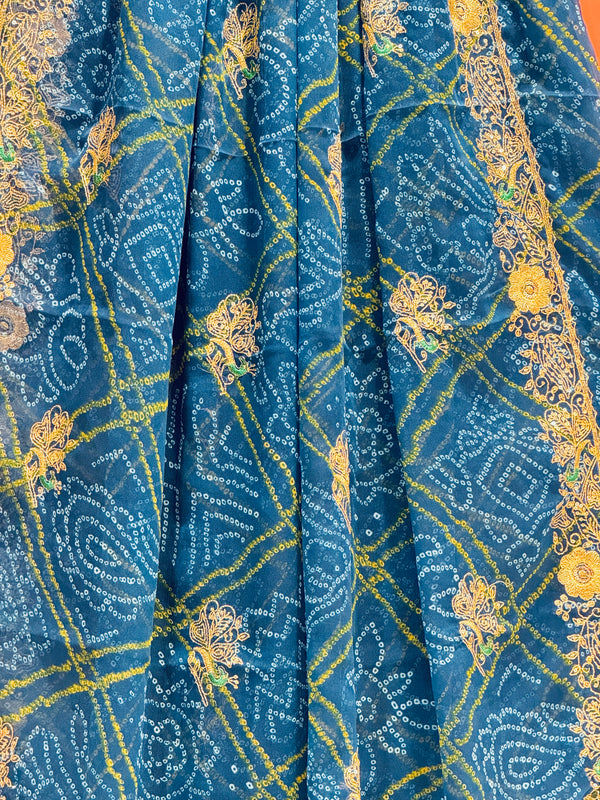 DARBARI GEORGETTE LEHERIYA SAREE