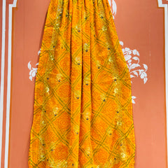 DARBARI GEORGETTE LEHERIYA SAREE