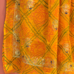 DARBARI GEORGETTE LEHERIYA SAREE