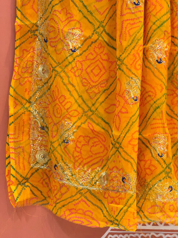 DARBARI GEORGETTE LEHERIYA SAREE
