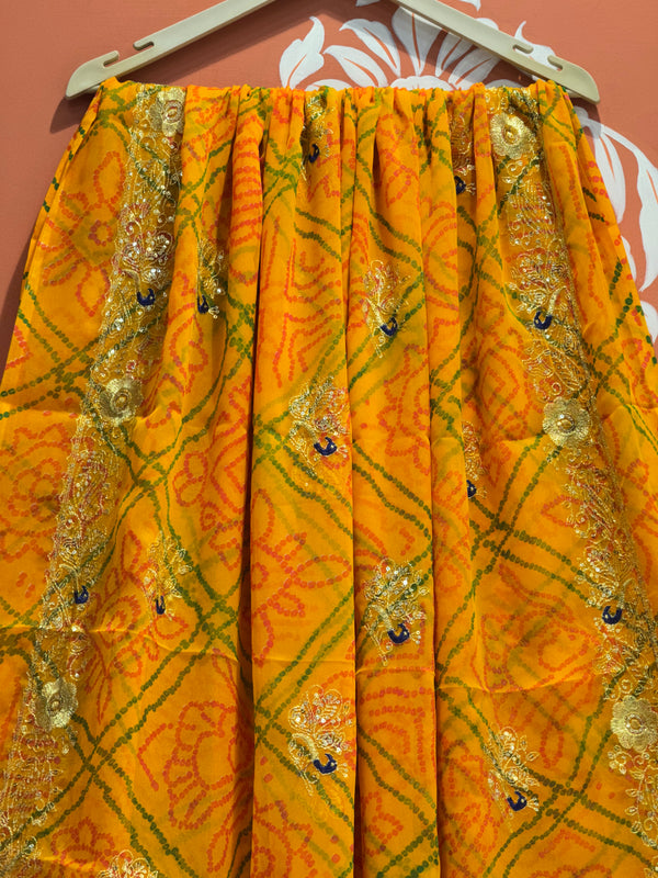 DARBARI GEORGETTE LEHERIYA SAREE