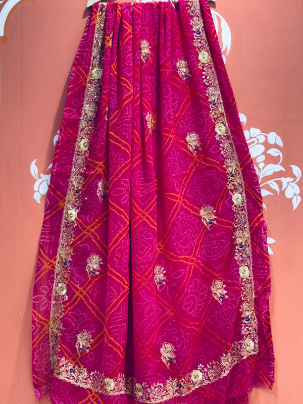 DARBARI GEORGETTE LEHERIYA SAREE