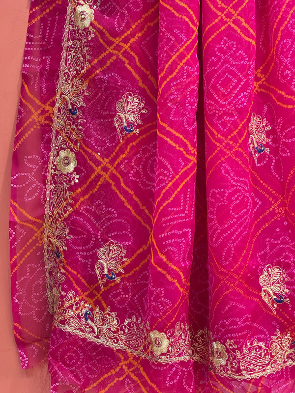 DARBARI GEORGETTE LEHERIYA SAREE