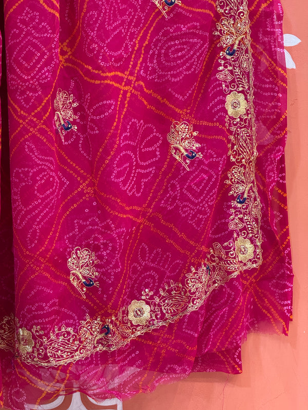 DARBARI GEORGETTE LEHERIYA SAREE