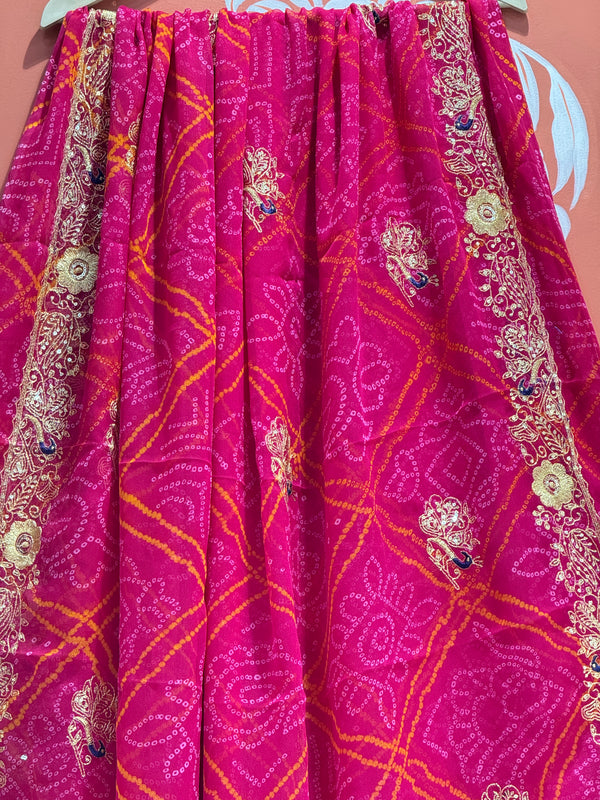 DARBARI GEORGETTE LEHERIYA SAREE