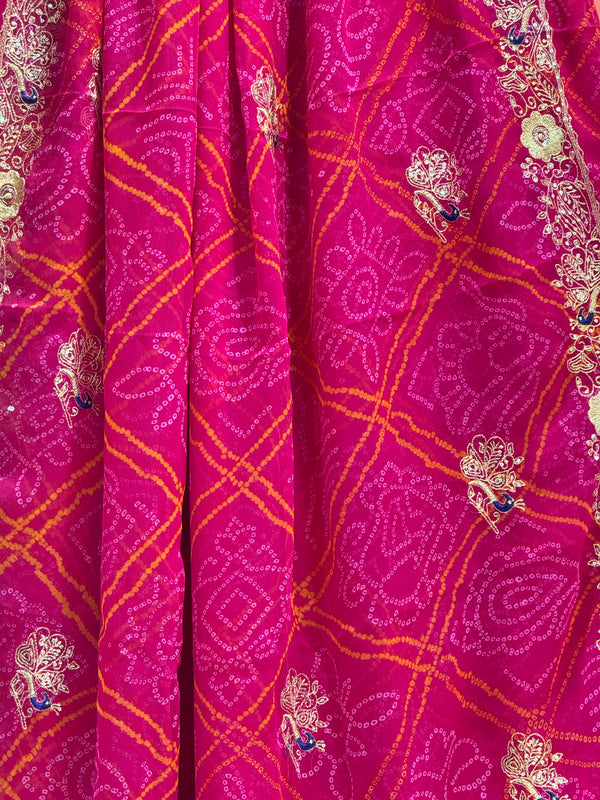 DARBARI GEORGETTE LEHERIYA SAREE