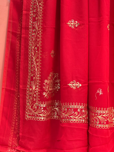 DARBARI GEORGETTE LEHERIYA SAREE