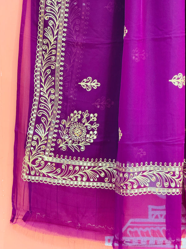 DARBARI GEORGETTE LEHERIYA SAREE
