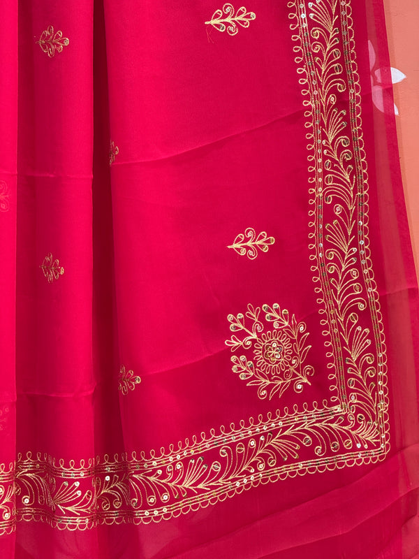 DARBARI GEORGETTE LEHERIYA SAREE