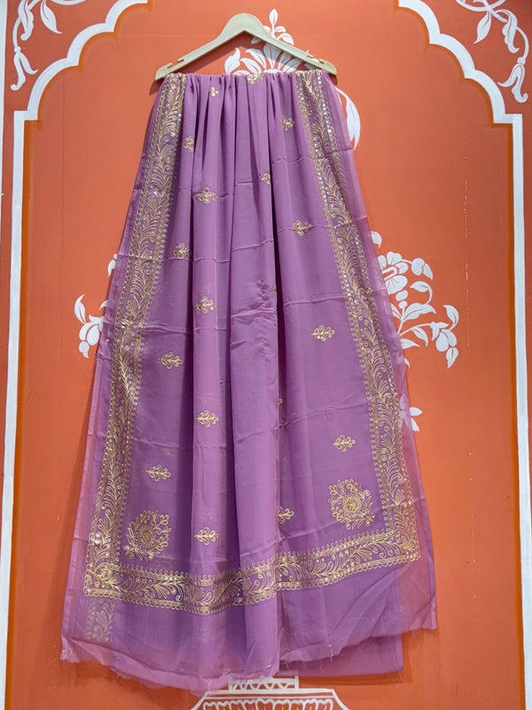 DARBARI GEORGETTE LEHERIYA SAREE