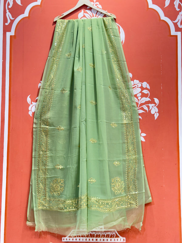 DARBARI GEORGETTE LEHERIYA SAREE