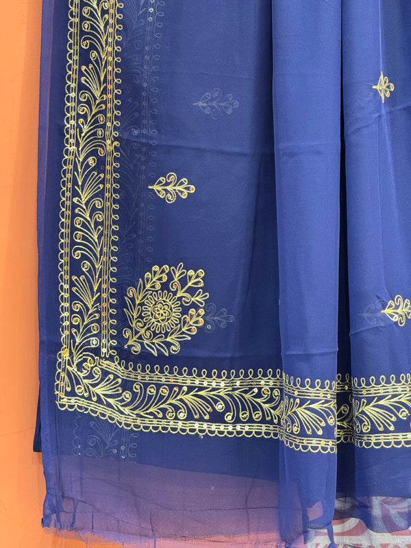 DARBARI GEORGETTE LEHERIYA SAREE