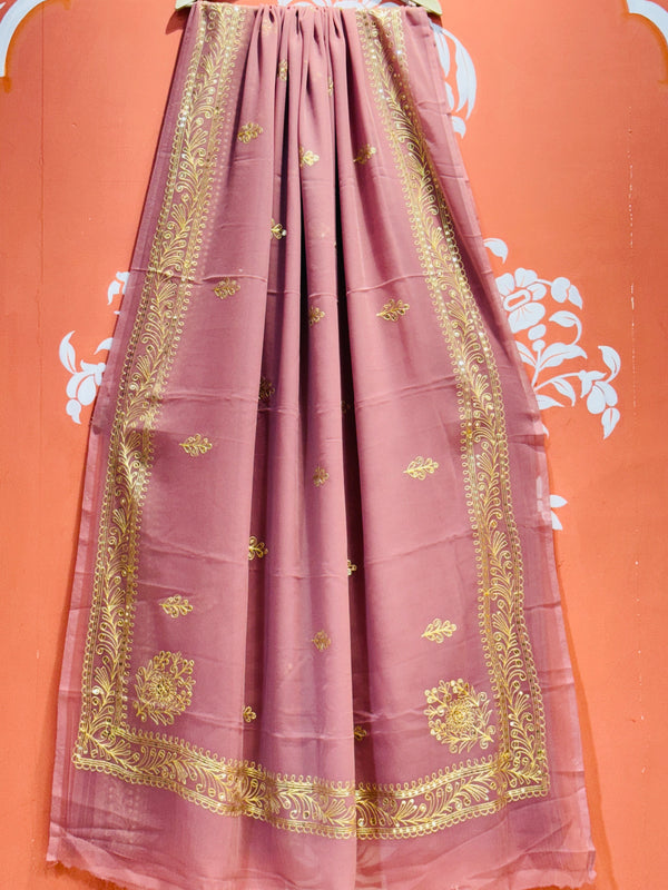 DARBARI GEORGETTE LEHERIYA SAREE